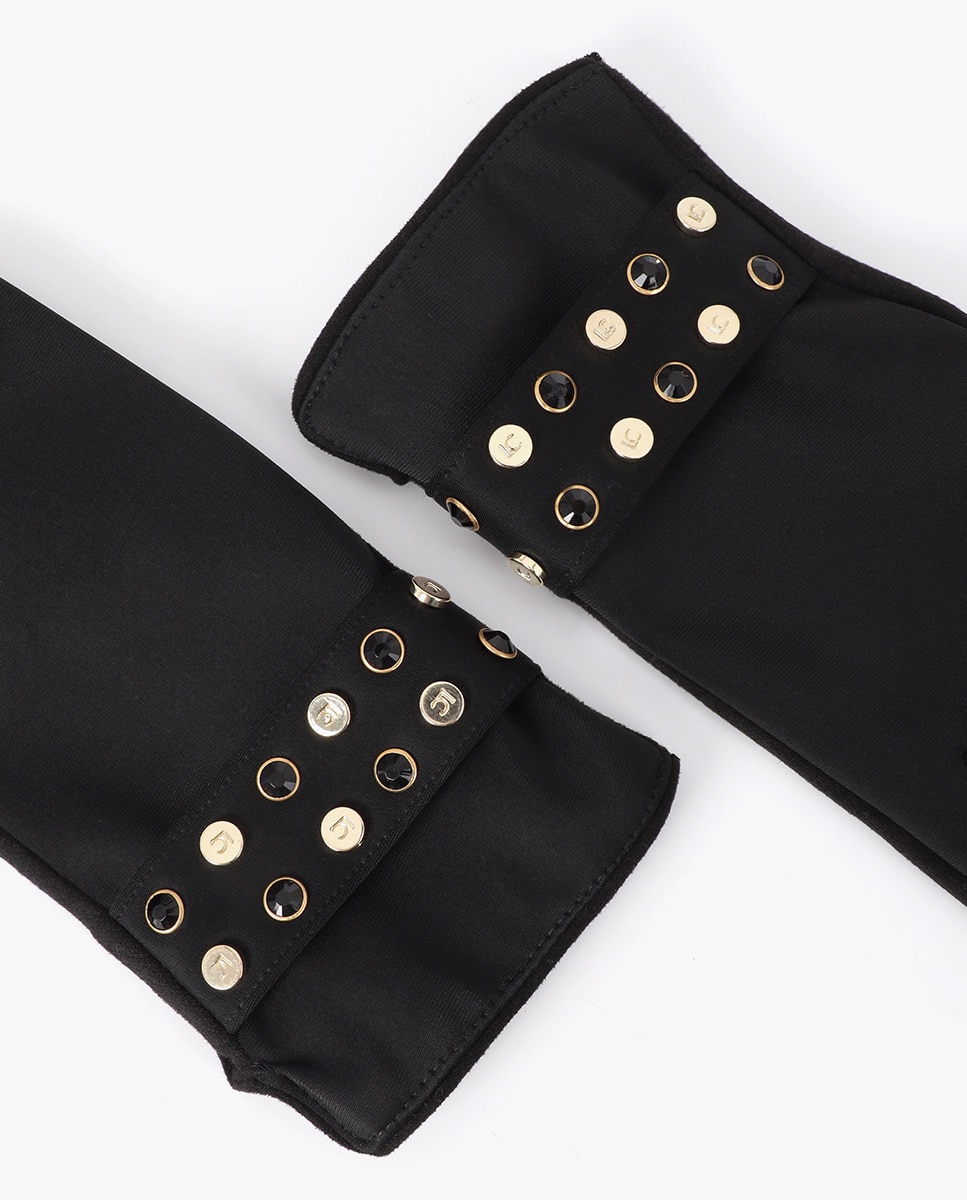 Guantes efecto piel con pulsera de tachas personalizadas - Lola Casademunt - Negro Negro-4