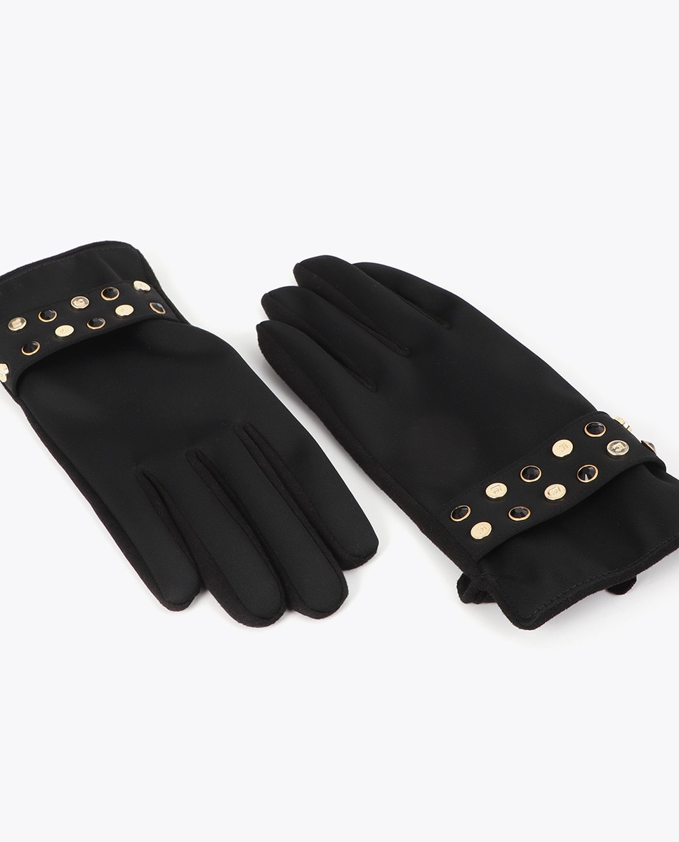 Guantes efecto piel con pulsera de tachas personalizadas - Lola Casademunt - Negro Negro-5