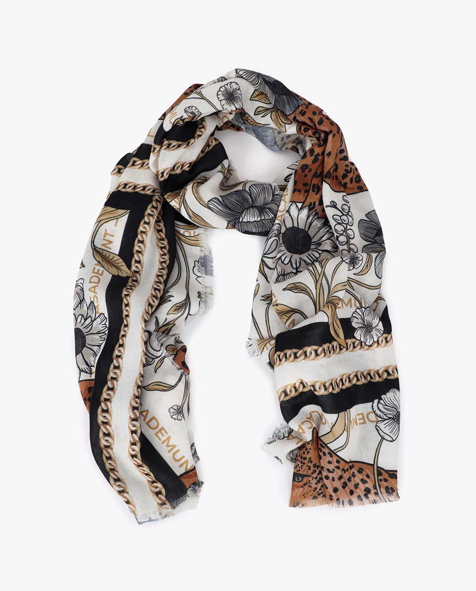 Imagen 3 de Fular de estampado de tigre - Lola Casademunt - Multicolor Multicolor