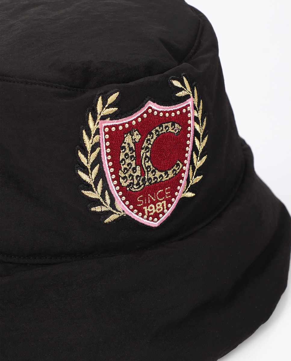 Sombrero tipo bucket acolchado en nylon con parches - Lola Casademunt - Negro Negro-4