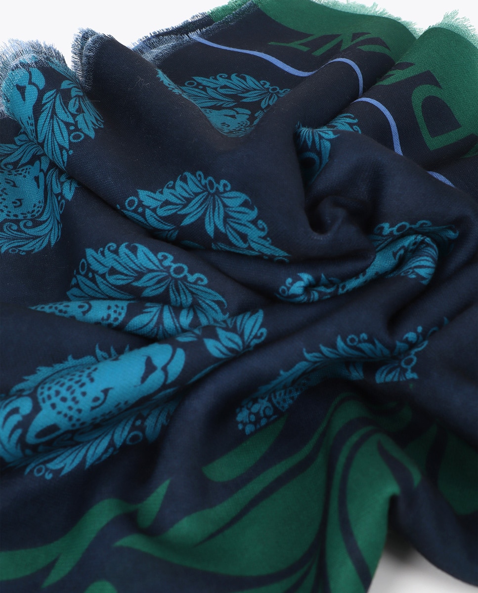 Fular medallón tigre 100x200cm - Lola Casademunt - Azul marino / Verde Azul marino / Verde-2