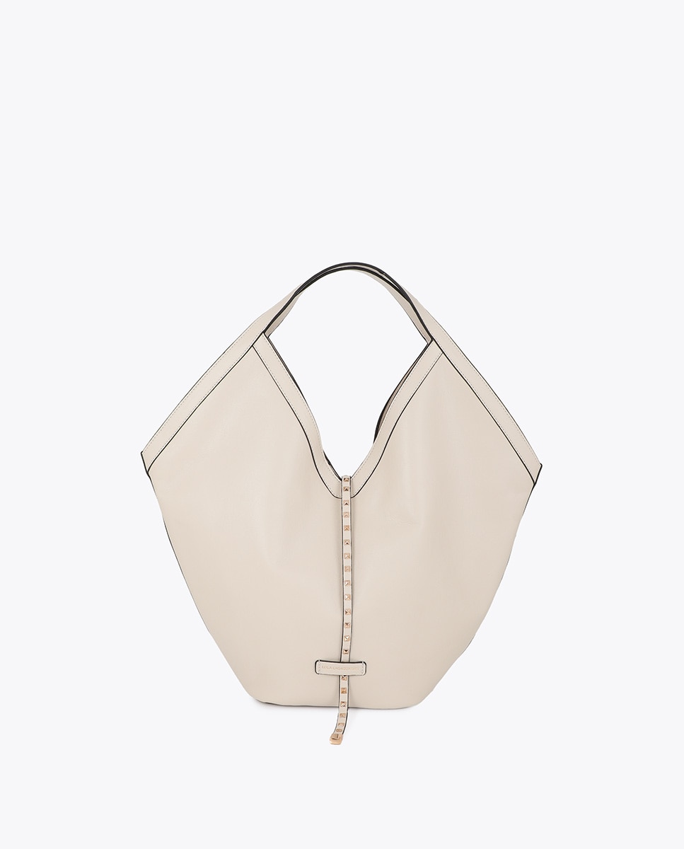 Shopper efecto piel con tira mini tachas - Lola Casademunt - Humo Humo-1