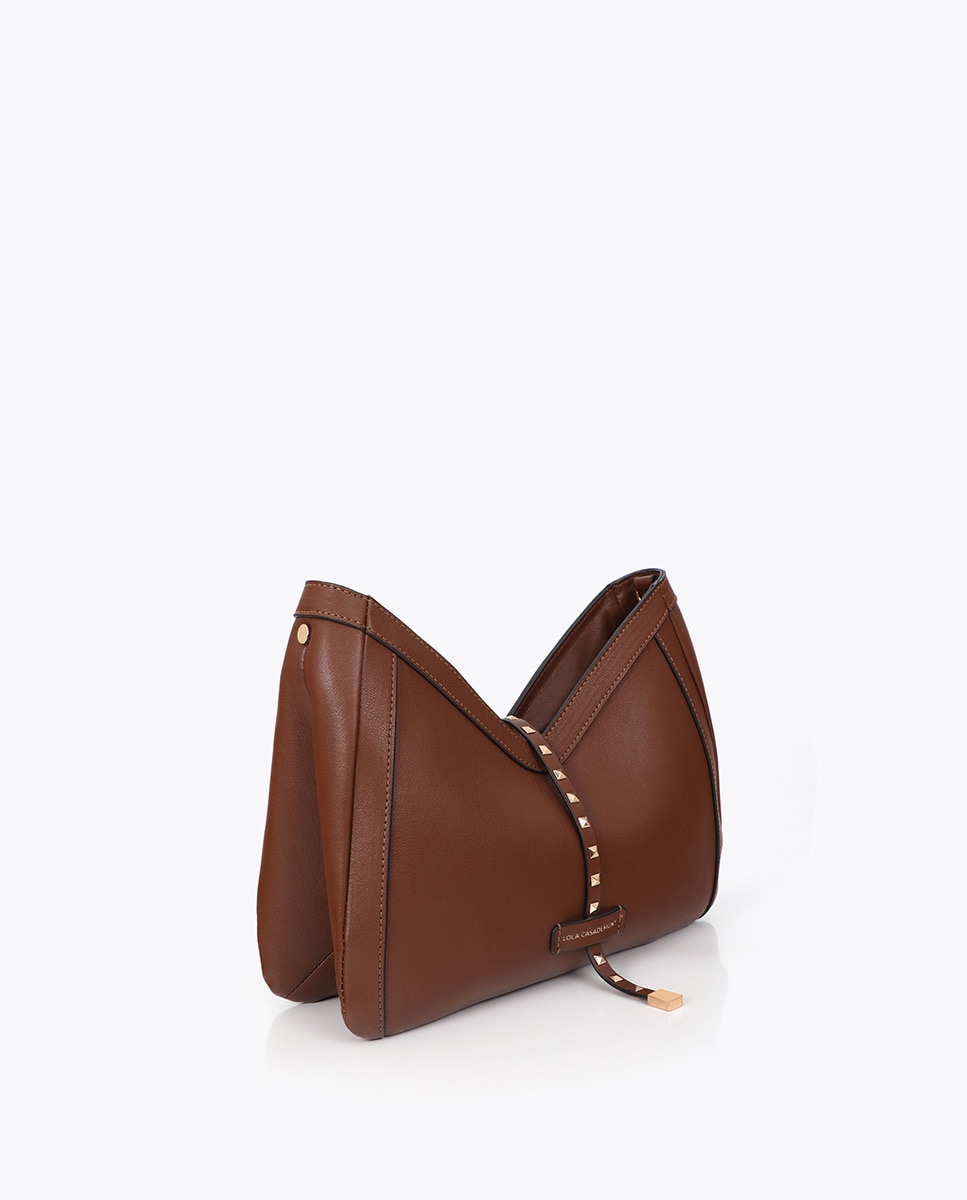 Bandolera efecto piel con tira mini tachas - Lola Casademunt - Canela Canela-3