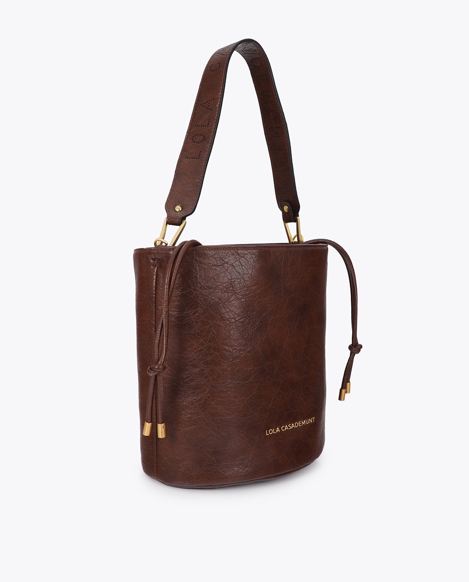 Shopper efecto piel textura - Lola Casademunt - Marrón Marrón-4