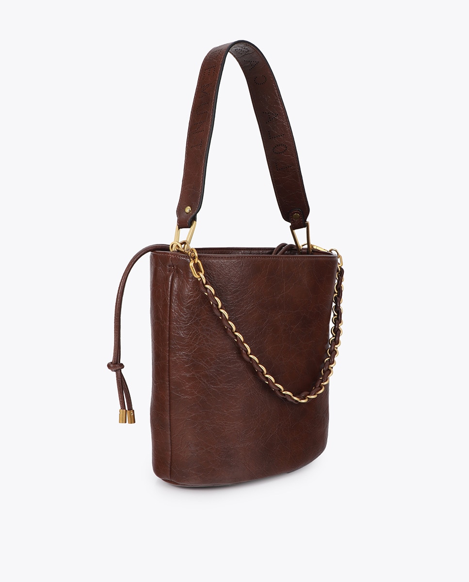 Shopper efecto piel textura - Lola Casademunt - Marrón Marrón-5
