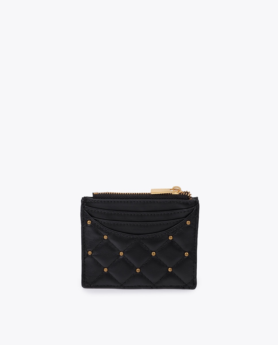 Tarjetero efecto piel acolchada con mini tachas - Lola Casademunt - Negro Negro-2