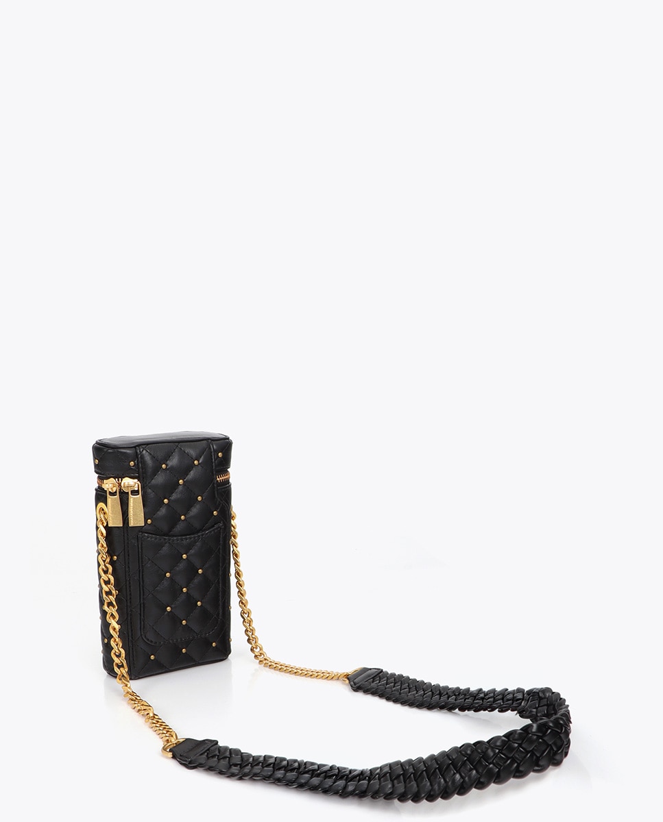 Bolso para móvil efecto piel acolchada con mini tachas - Lola Casademunt - Negro Negro-3