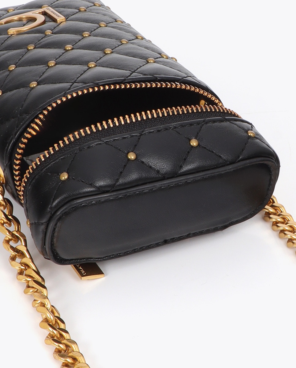 Bolso para móvil efecto piel acolchada con mini tachas - Lola Casademunt - Negro Negro-2