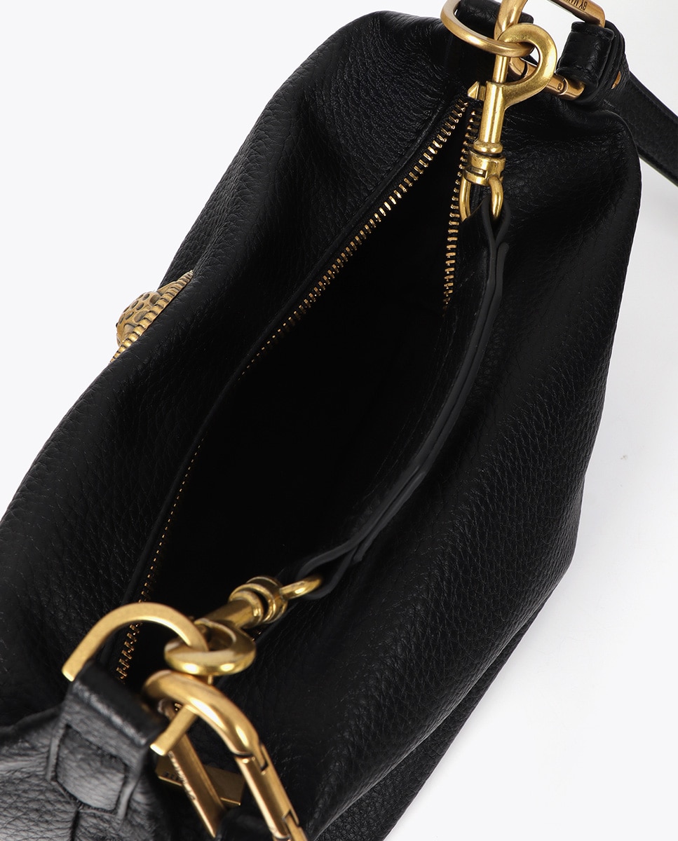 Bandolera pequeña aplique metálico leopardo - Lola Casademunt - Negro Negro-5