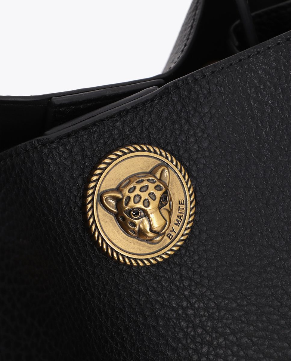 Shopper aplique metálico leopardo - Lola Casademunt - Negro Negro-5