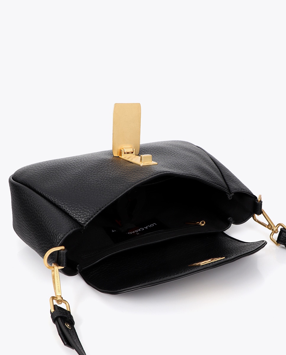 Bandolera efecto piel detalle cierre metálico - Lola Casademunt - Negro Negro-5