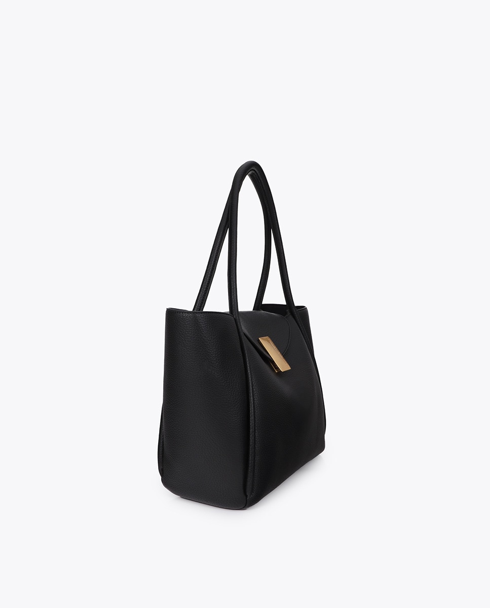 Shopper efecto piel detalle cierre metálico - Lola Casademunt - Negro Negro-3
