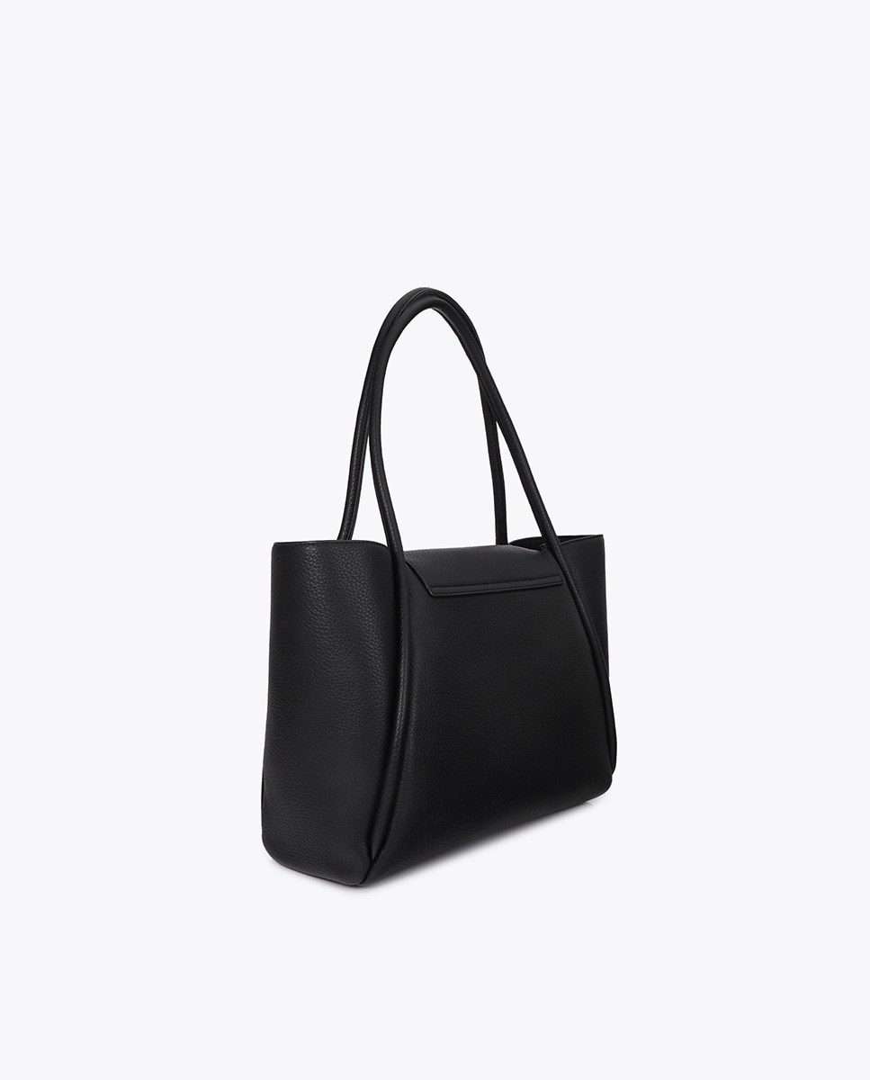 Shopper efecto piel detalle cierre metálico - Lola Casademunt - Negro Negro-4