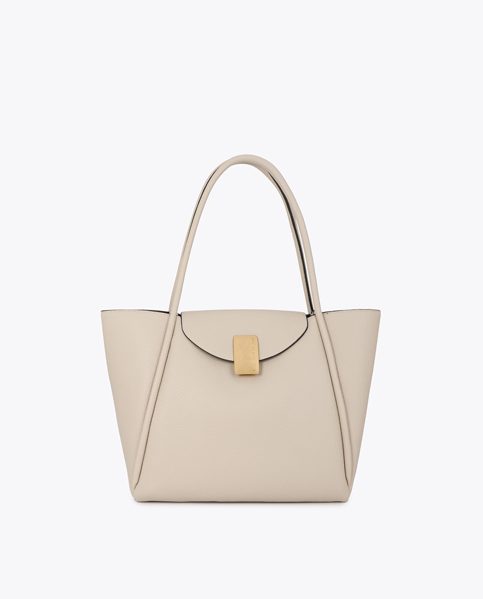 Shopper efecto piel detalle cierre metálico - Lola Casademunt - Natural Natural-1