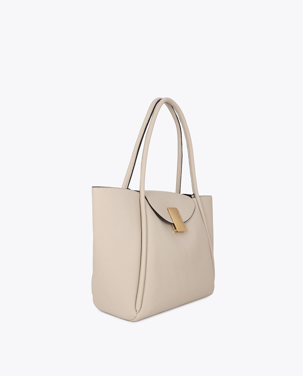 Shopper efecto piel detalle cierre metálico - Lola Casademunt - Natural Natural-3