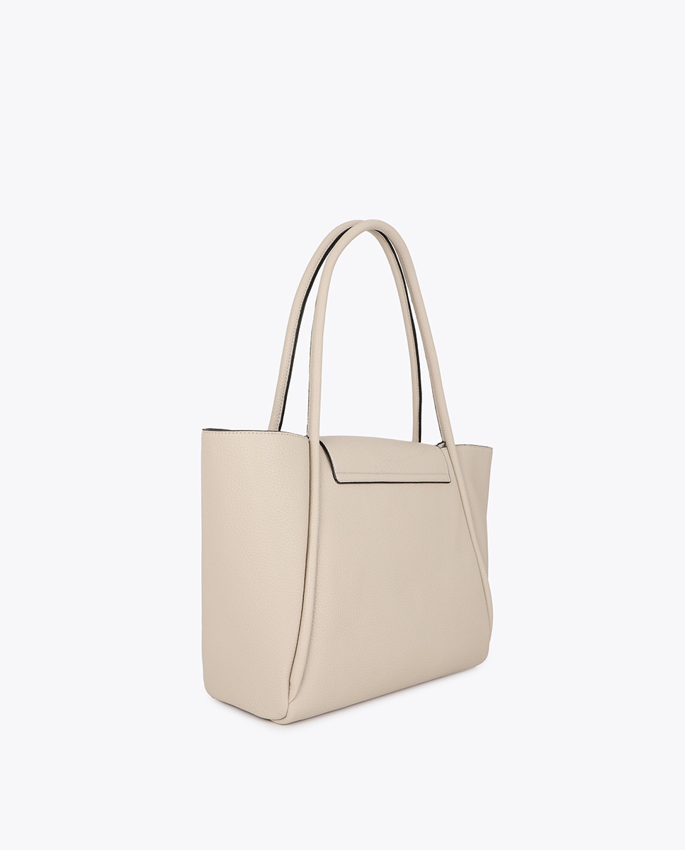 Shopper efecto piel detalle cierre metálico - Lola Casademunt - Natural Natural-4