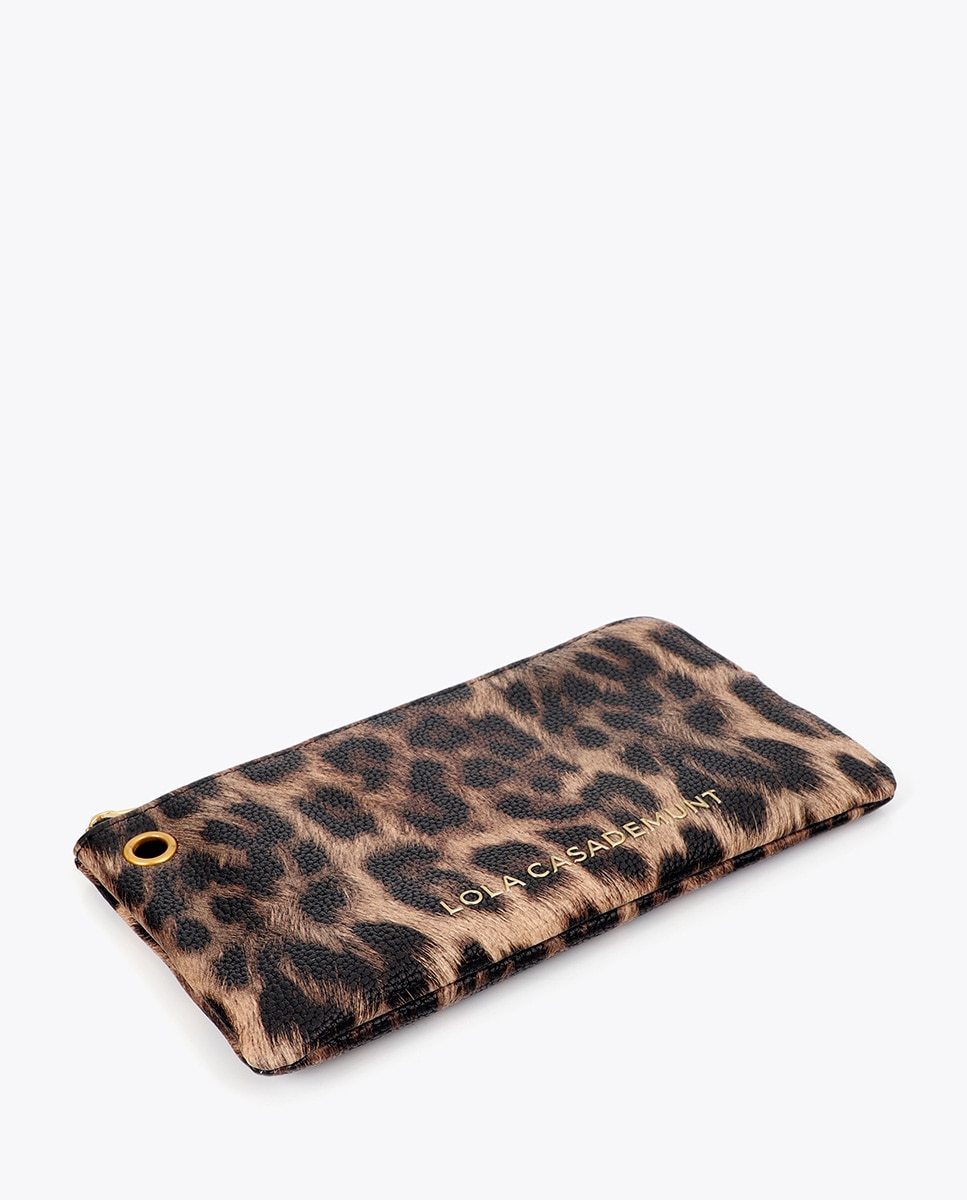 Monedero combinado animal print - Lola Casademunt - Marrón oscuro Marrón oscuro-3