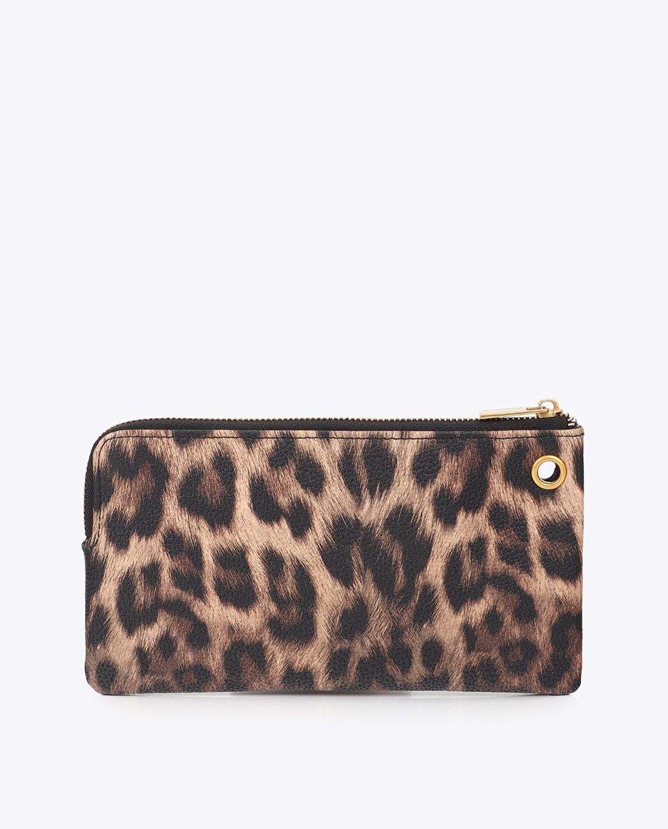 Monedero combinado animal print - Lola Casademunt - Marrón oscuro Marrón oscuro-2