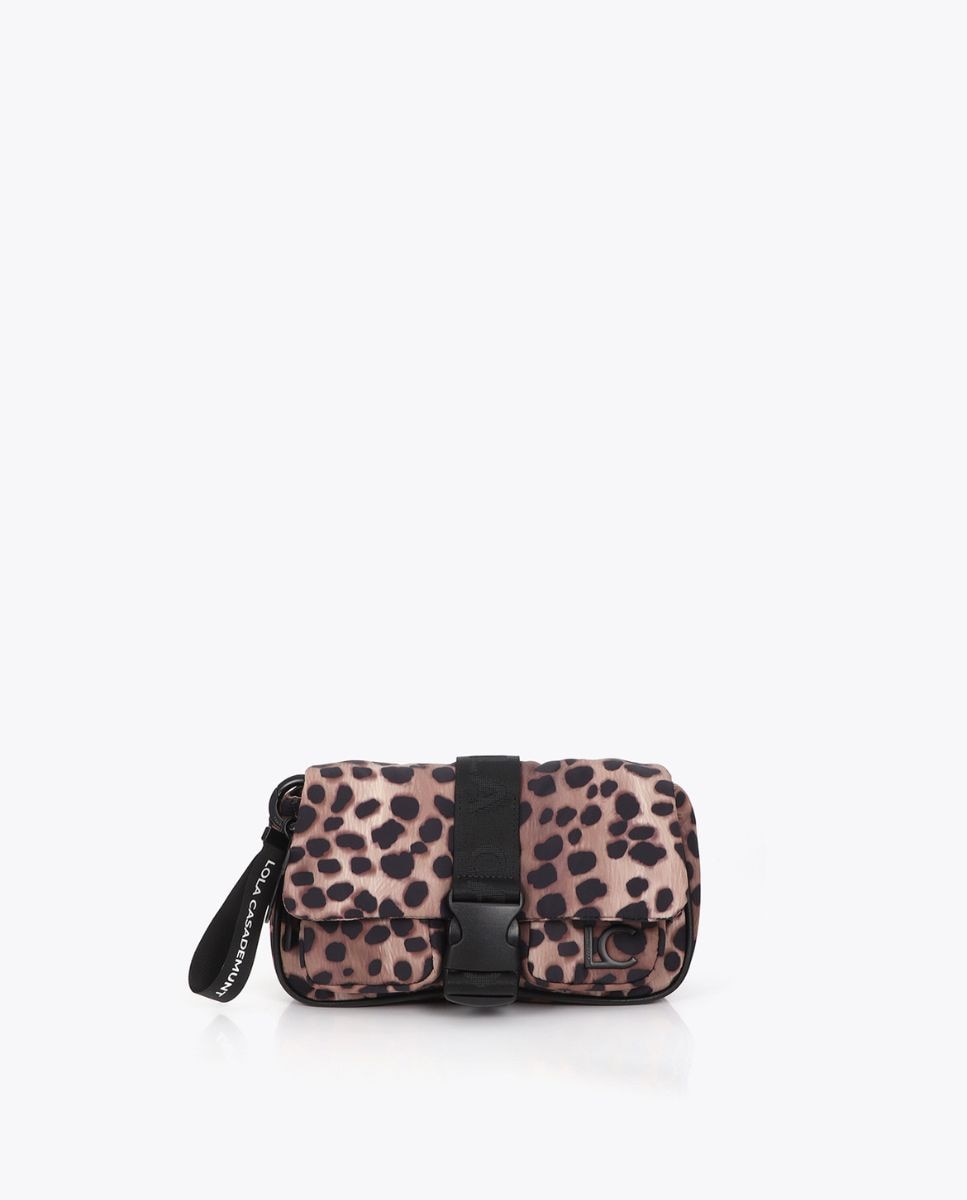 Bandolera de nylon con estampado animal print - Lola Casademunt - Acacia / Marrón Acacia / Marrón-1