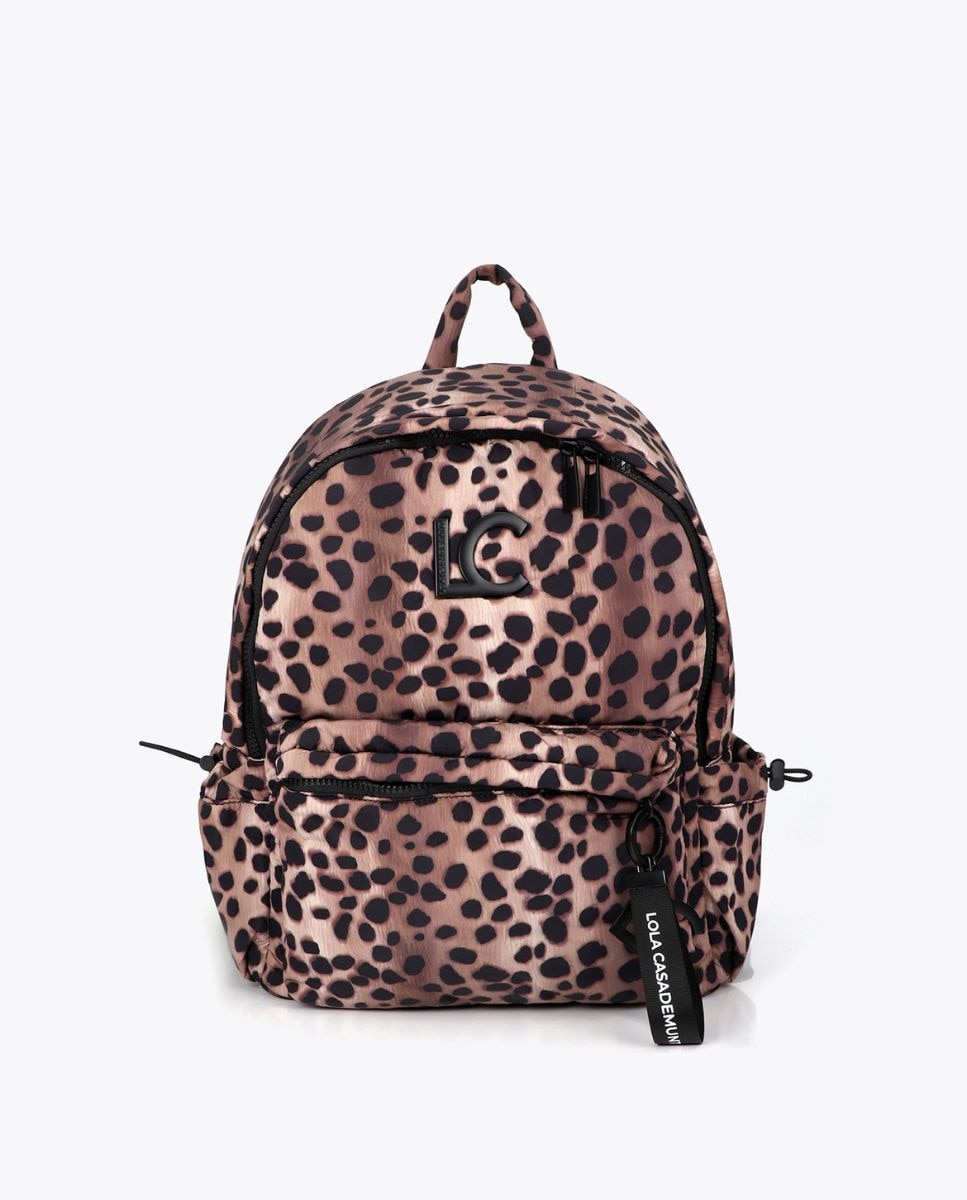 Mochila de nylon con estampado animal print - Lola Casademunt - Acacia / Marrón Acacia / Marrón-1