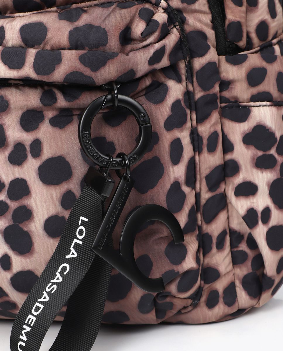 Mochila de nylon con estampado animal print - Lola Casademunt - Acacia / Marrón Acacia / Marrón-2