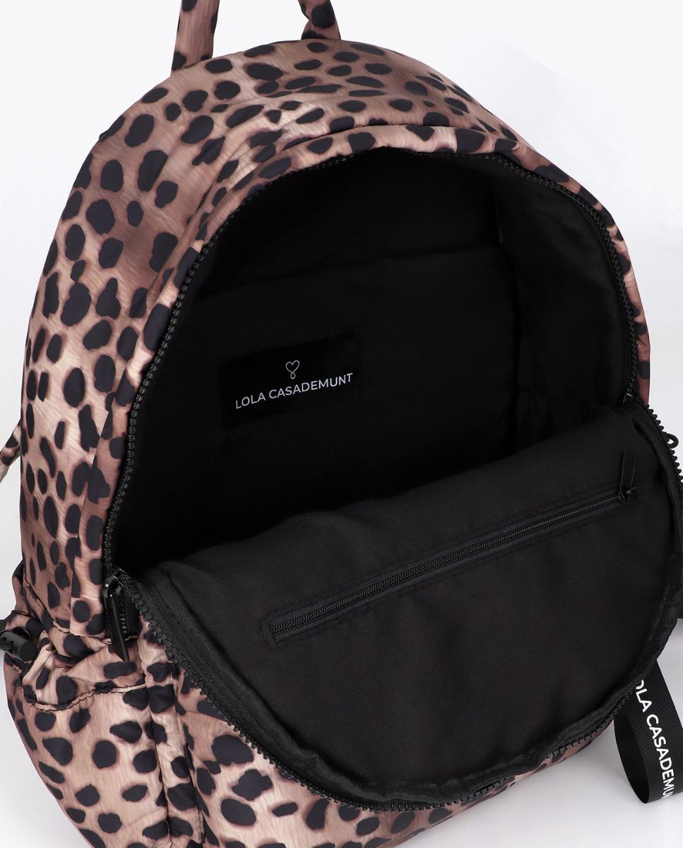 Mochila de nylon con estampado animal print - Lola Casademunt - Acacia / Marrón Acacia / Marrón-5