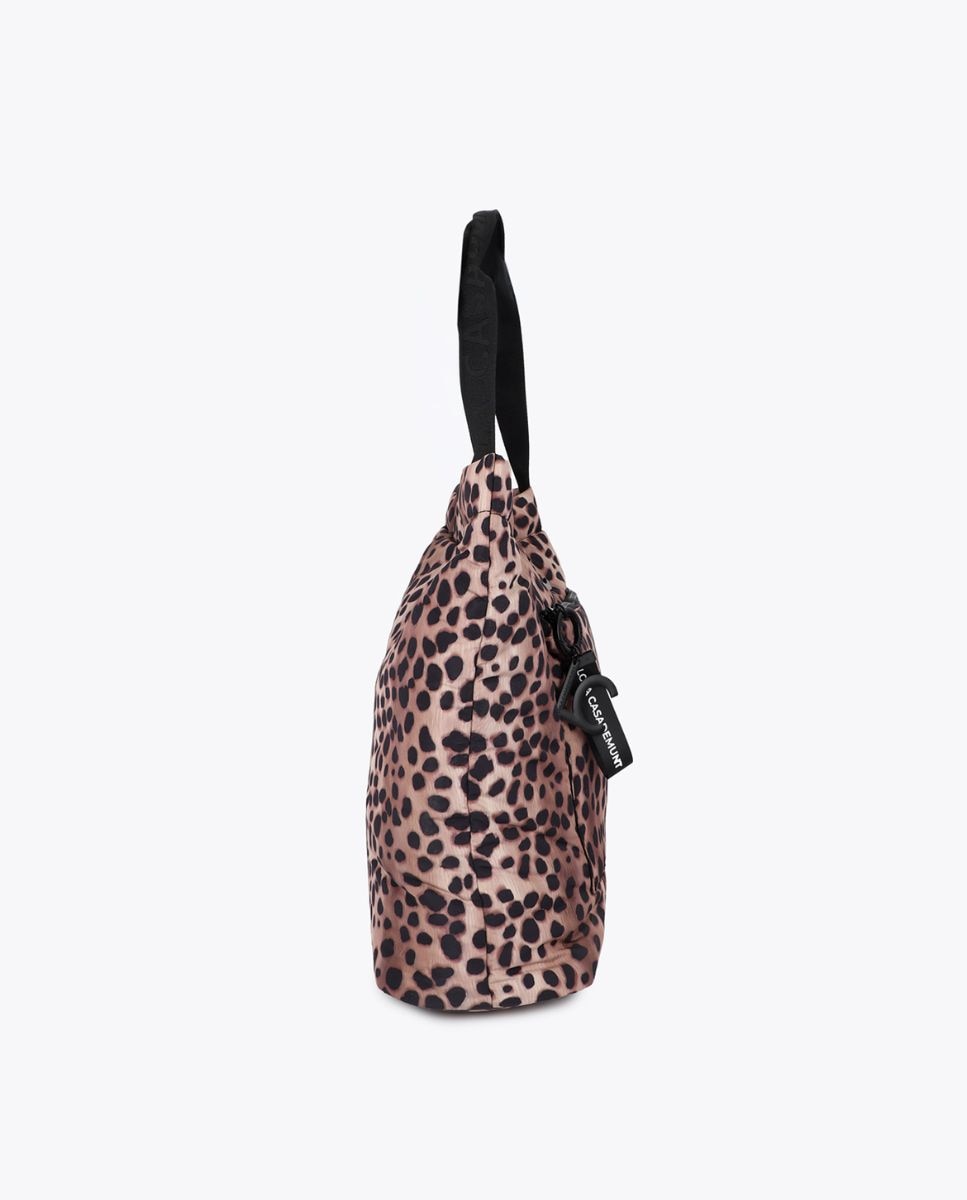 Shopper de nylon con estampado animal print - Lola Casademunt - Acacia / Marrón Acacia / Marrón-2