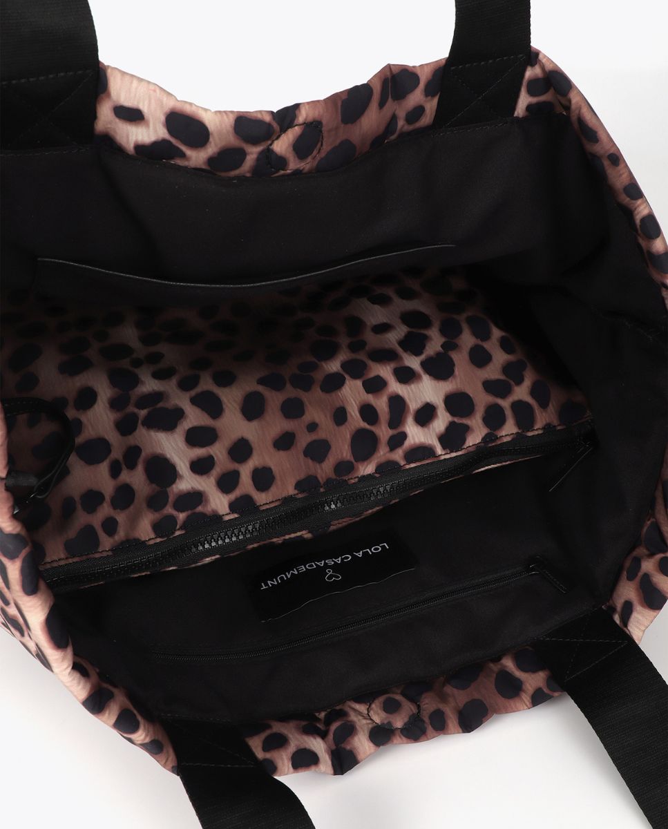 Shopper de nylon con estampado animal print - Lola Casademunt - Acacia / Marrón Acacia / Marrón-5