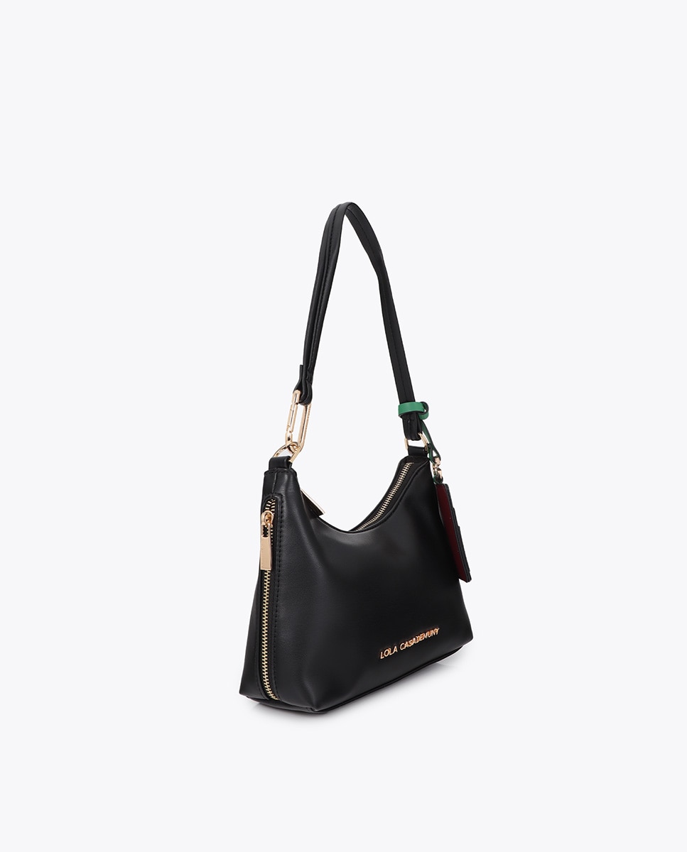 Bandolera efecto piel con colgante a contraste - Lola Casademunt - Negro Negro-3