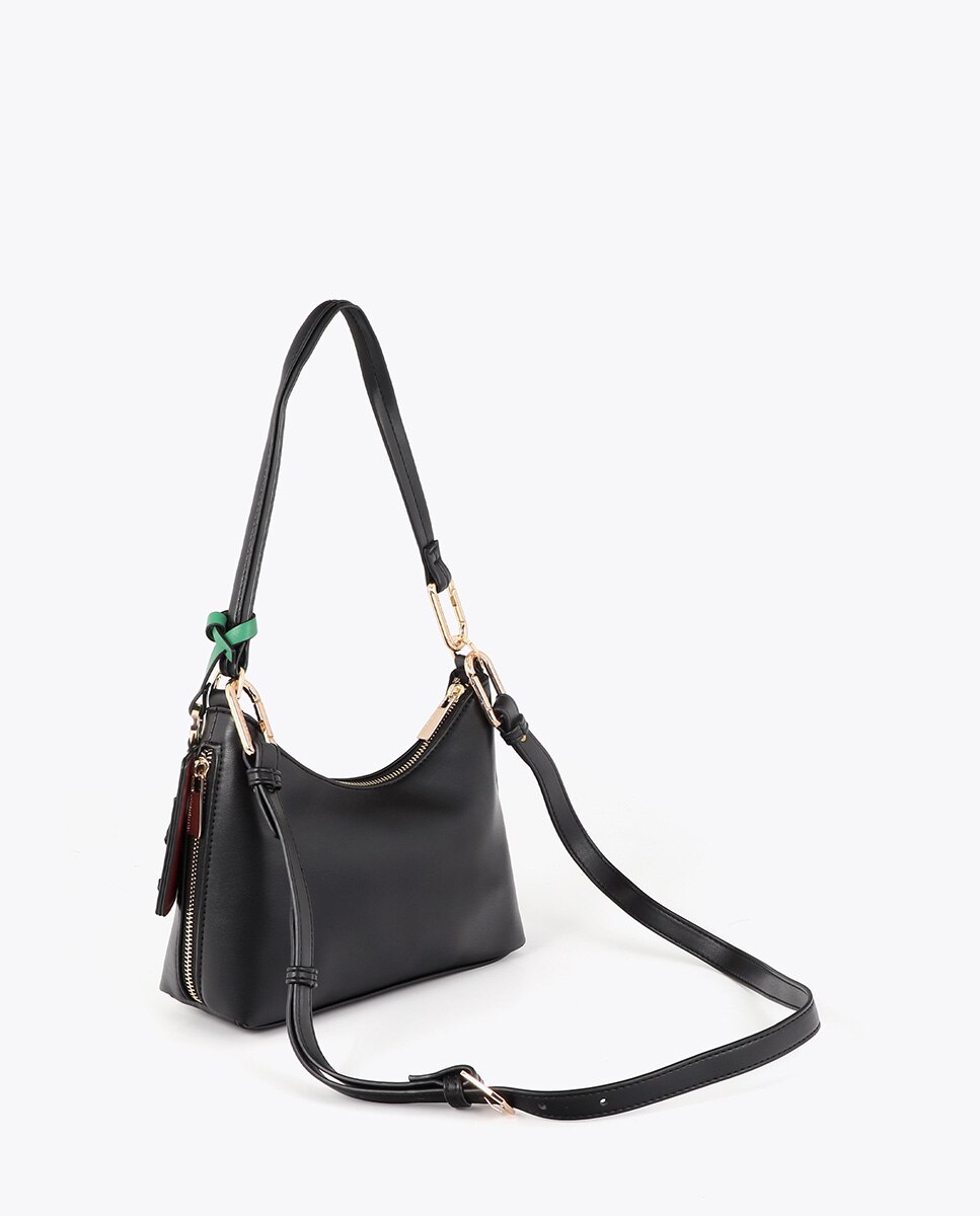 Bandolera efecto piel con colgante a contraste - Lola Casademunt - Negro Negro-4