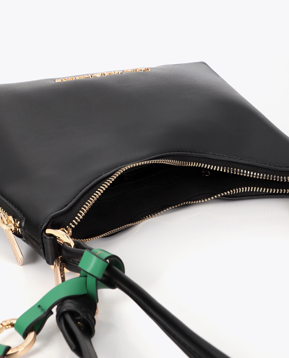 Bandolera efecto piel con colgante a contraste - Lola Casademunt - Negro Negro-5