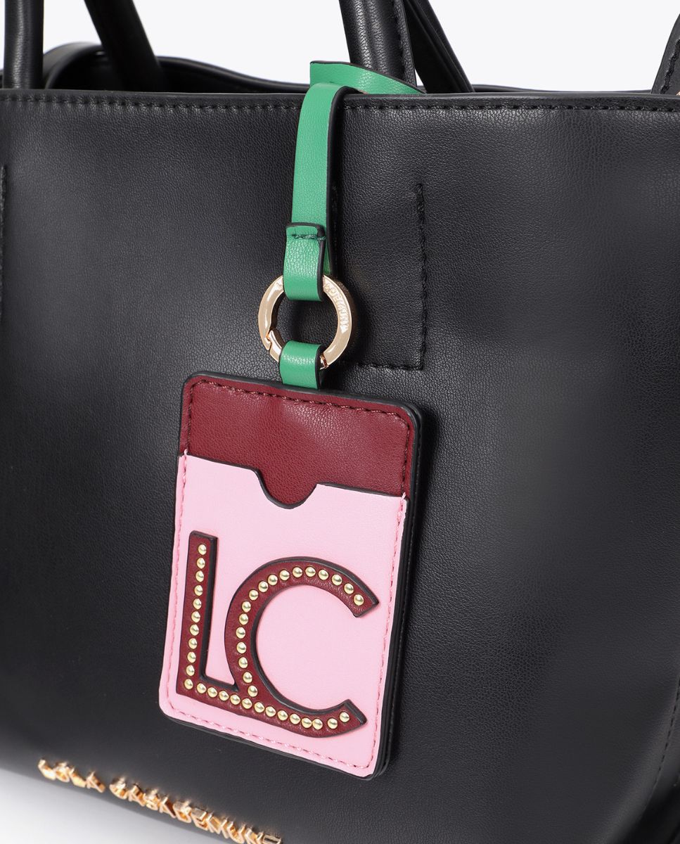 Shopper efecto piel con colgante a contraste - Lola Casademunt - Negro Negro-3