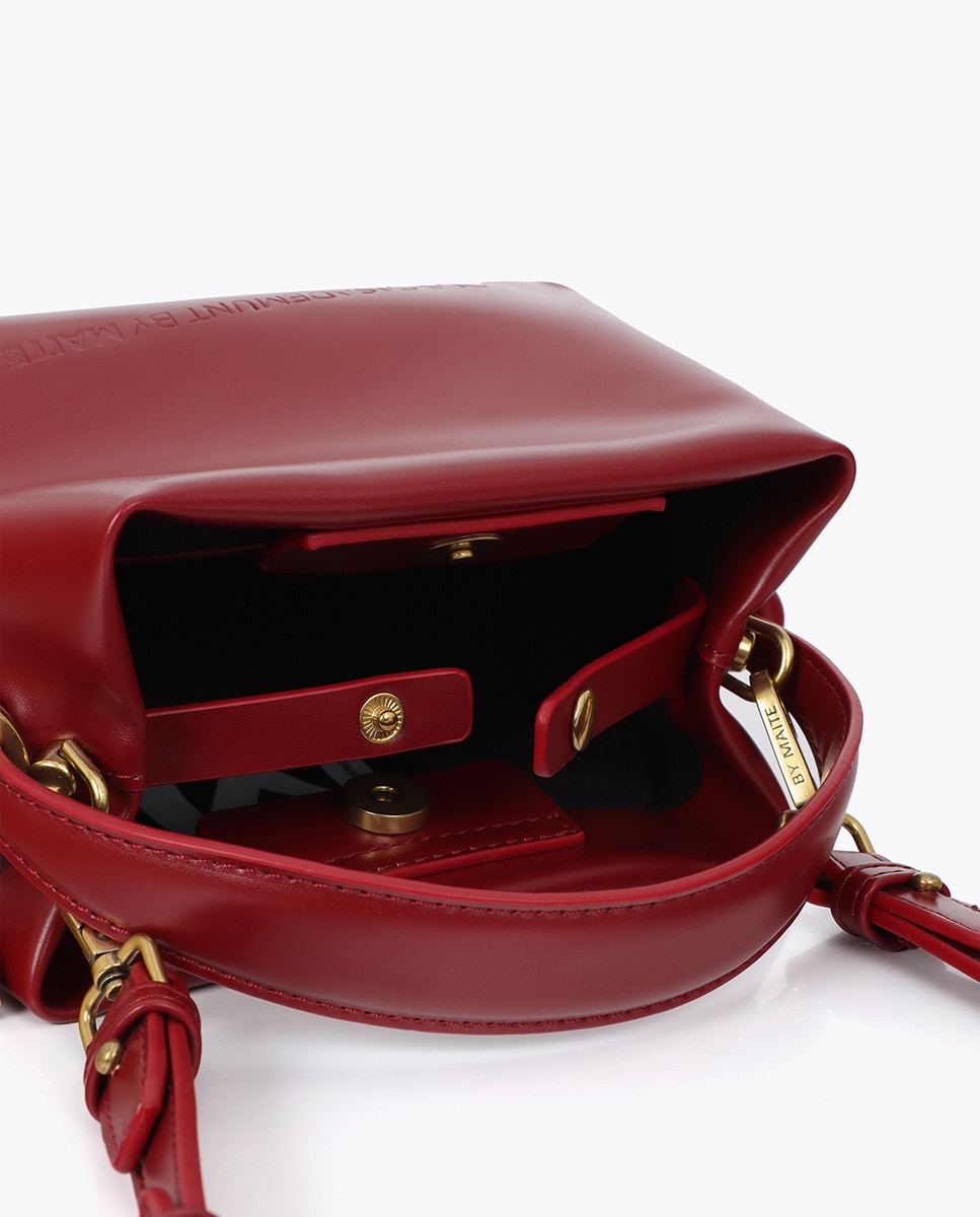 Bandolera pequeña efecto piel - Lola Casademunt - Rojo Rojo-5