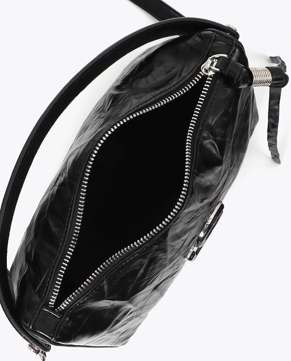 Bandolera efecto piel arrugada - Lola Casademunt - Negro Negro-5