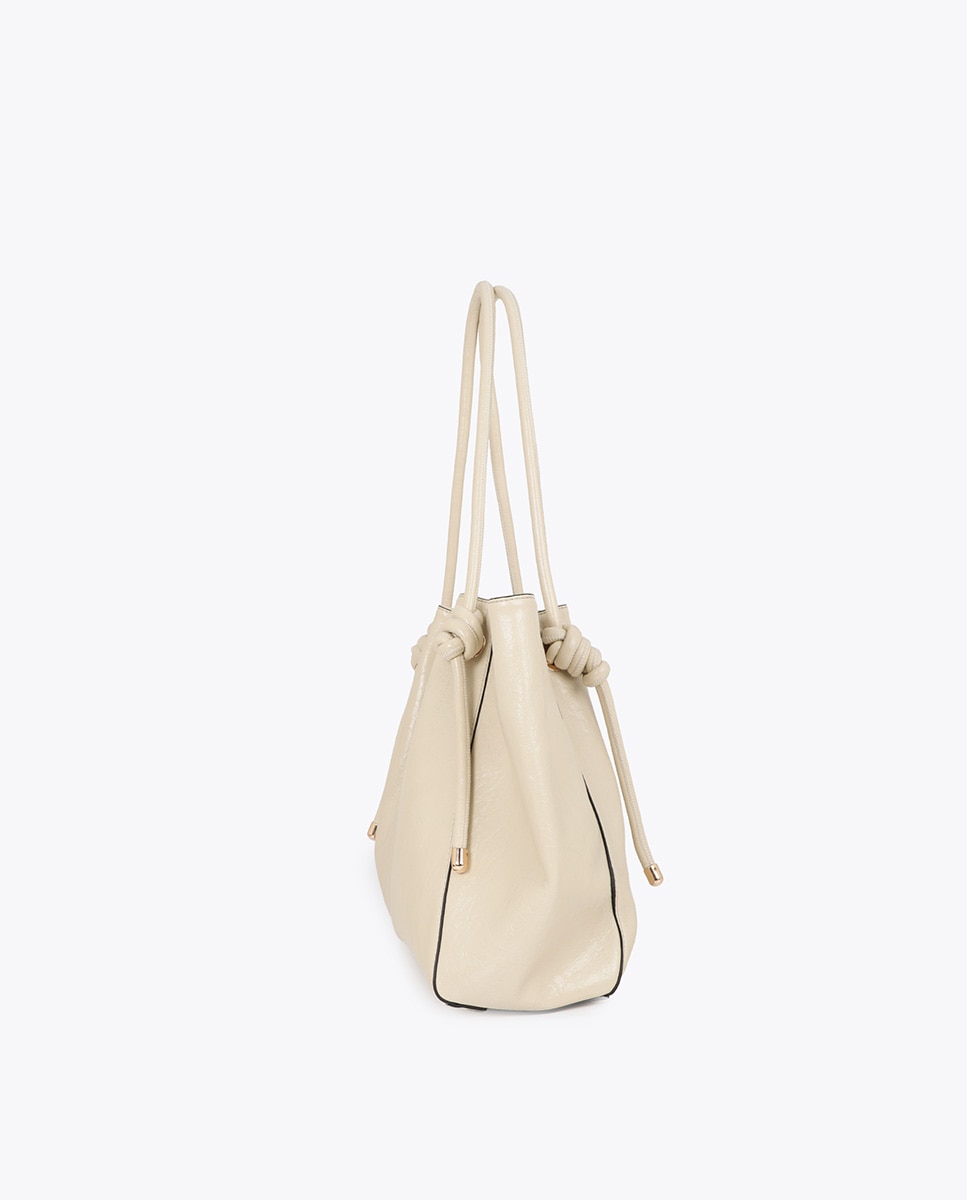 Shopper con detalle de tubo metálico - Lola Casademunt - Blanco Blanco-2