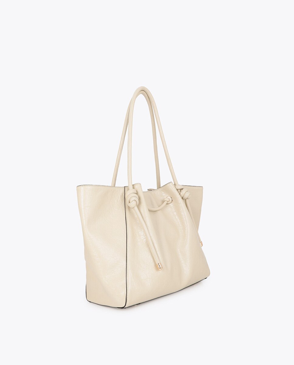 Shopper con detalle de tubo metálico - Lola Casademunt - Blanco Blanco-4