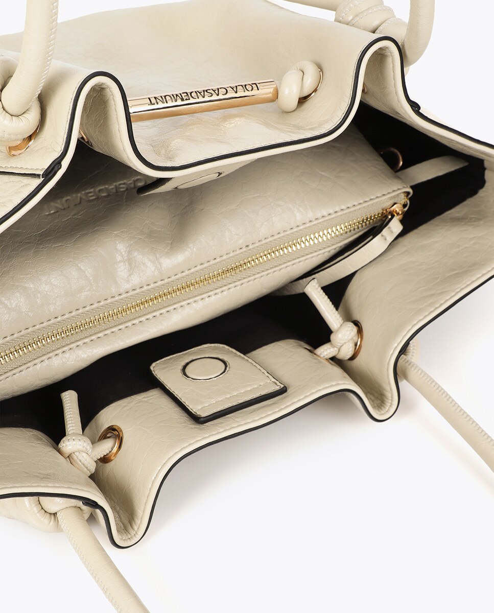 Shopper con detalle de tubo metálico - Lola Casademunt - Blanco Blanco-5