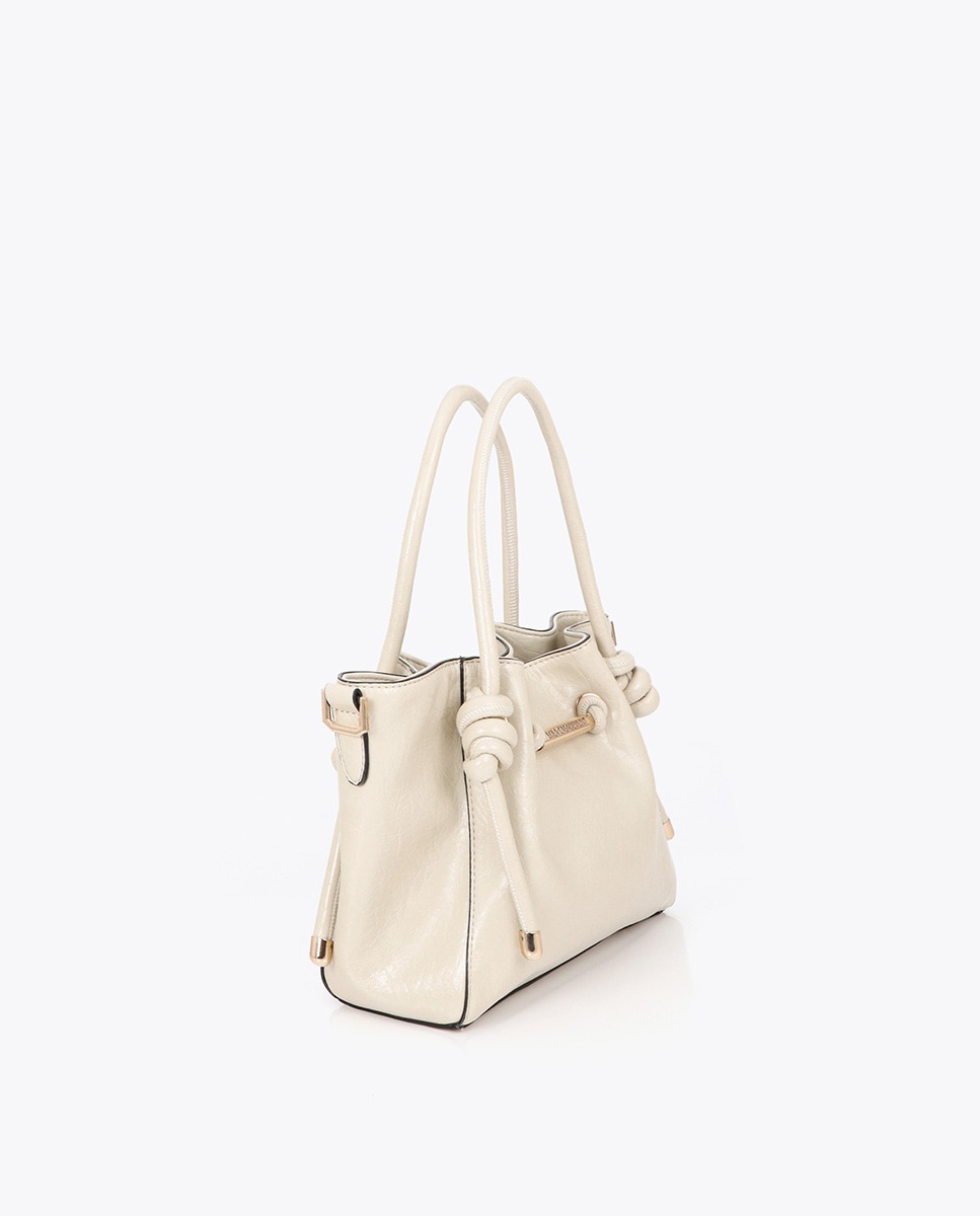 Bolso cruzado con detalle de tubo - Lola Casademunt - Blanco Blanco-3