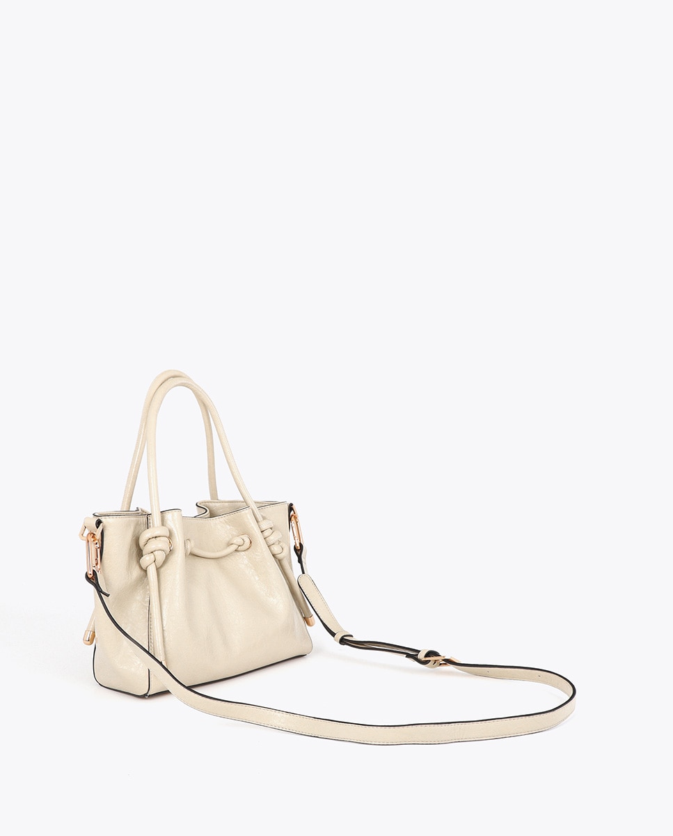 Bolso cruzado con detalle de tubo - Lola Casademunt - Blanco Blanco-4