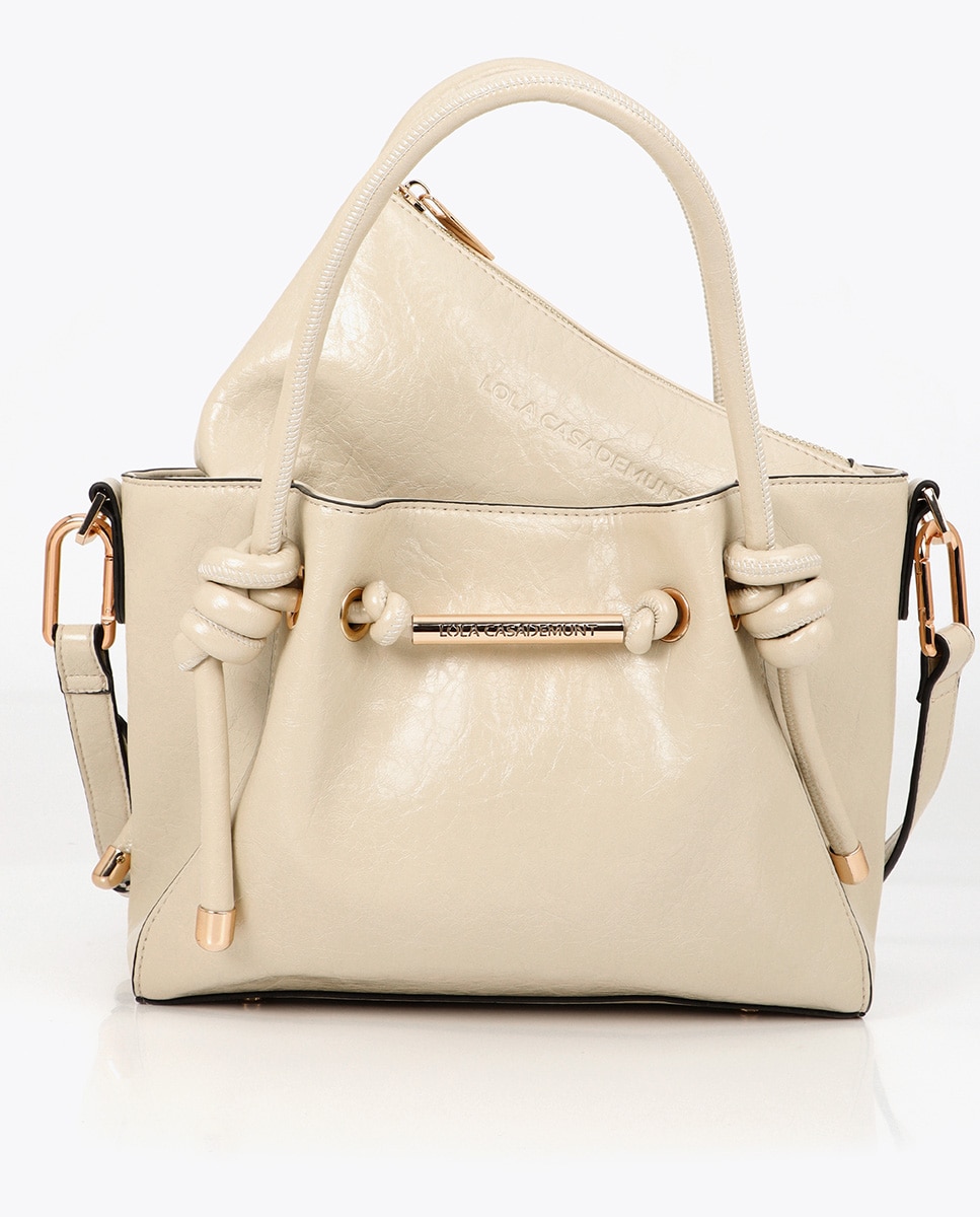 Bolso cruzado con detalle de tubo - Lola Casademunt - Blanco Blanco-5