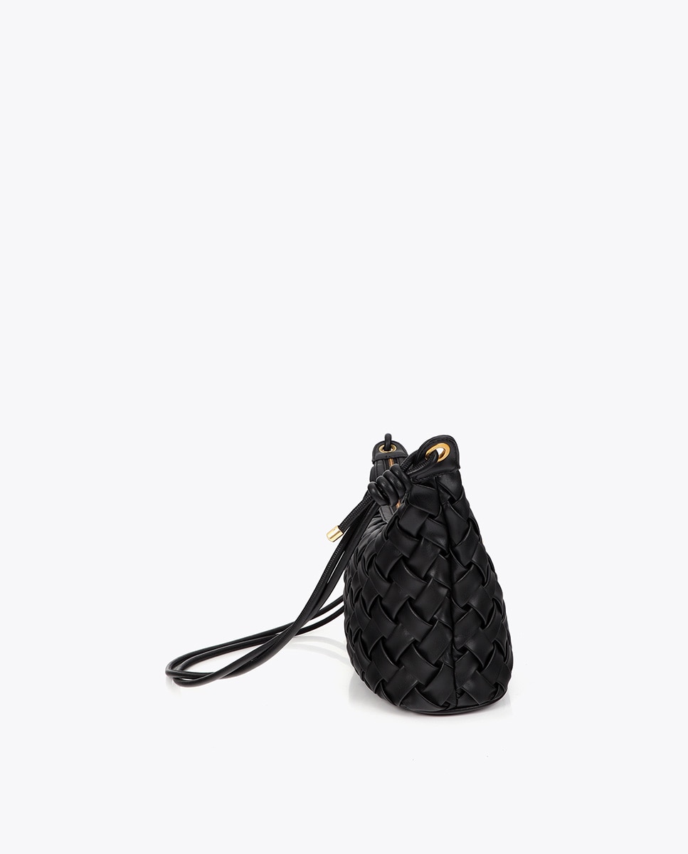 Bandolera efecto piel trenzada con hebilla irregular - Lola Casademunt - Negro Negro-2
