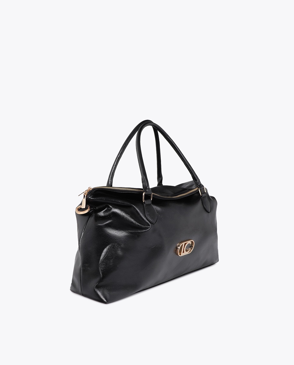 Bolso de hombro weekend efecto piel - Lola Casademunt - Negro Negro-3