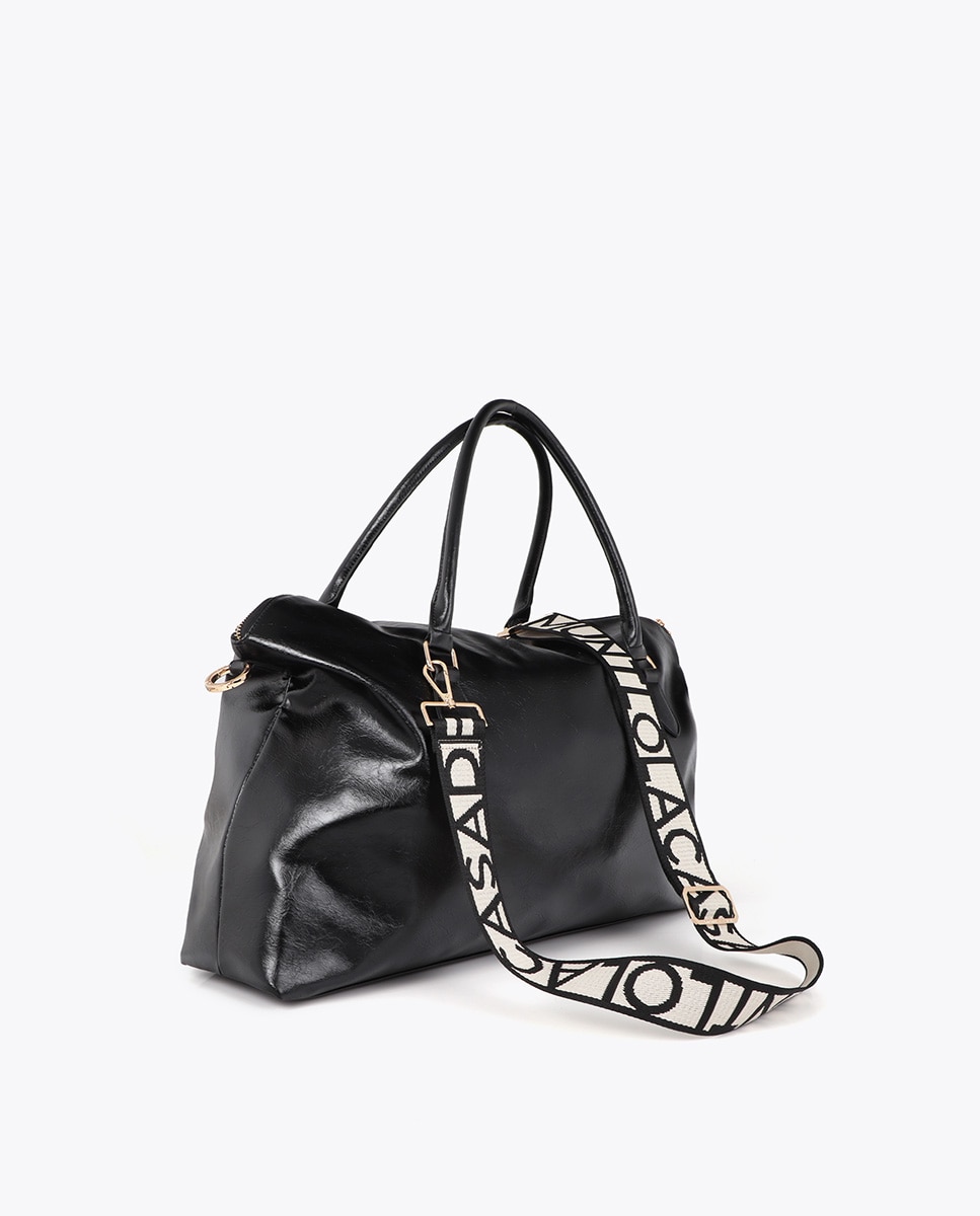 Bolso de hombro weekend efecto piel - Lola Casademunt - Negro Negro-4