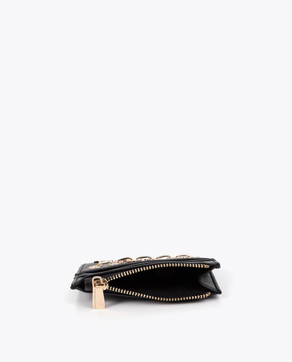 Tarjetero efecto piel con ojales - Lola Casademunt - Negro Negro-4