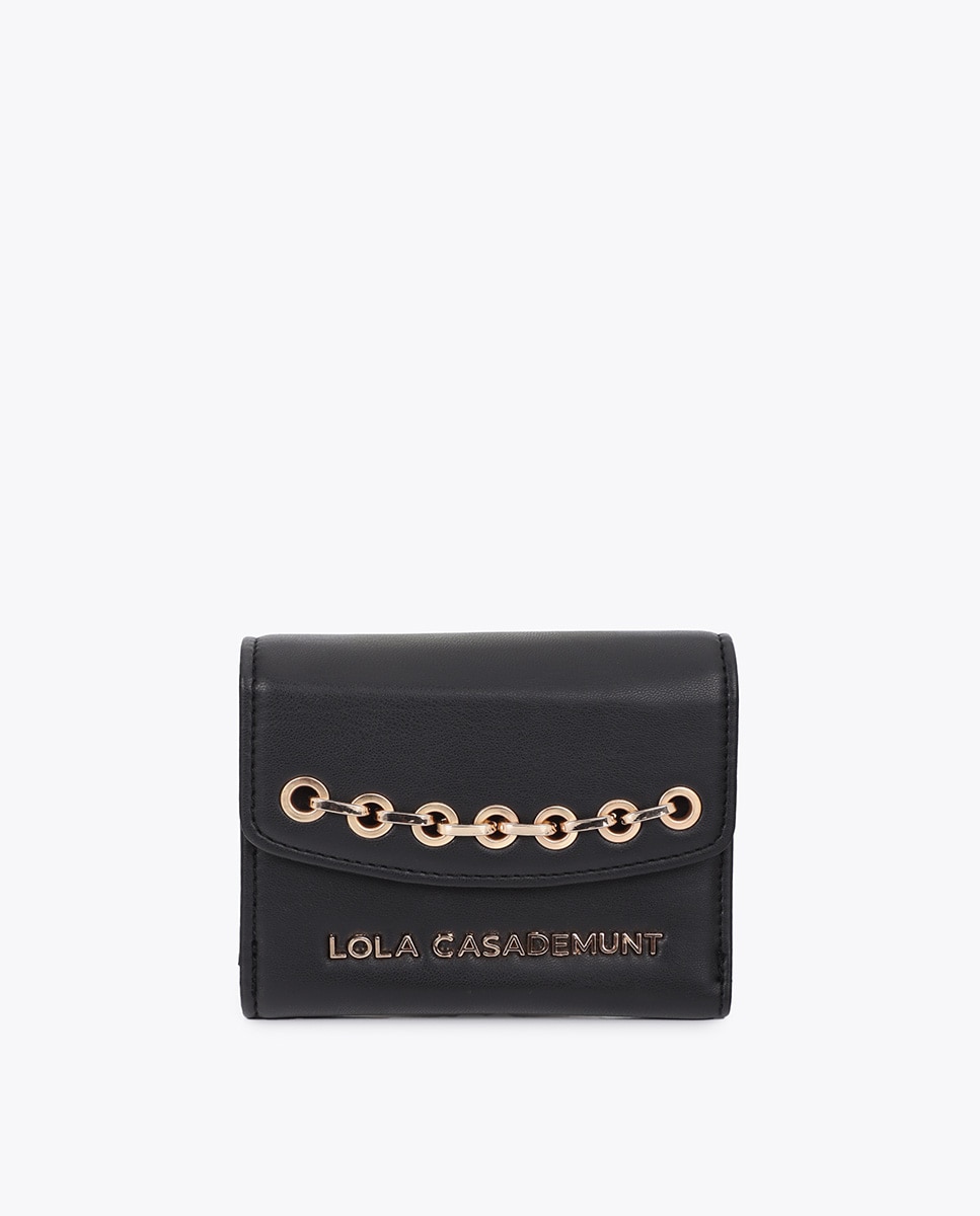 Monedero efecto piel con ojales - Lola Casademunt - Negro Negro-1
