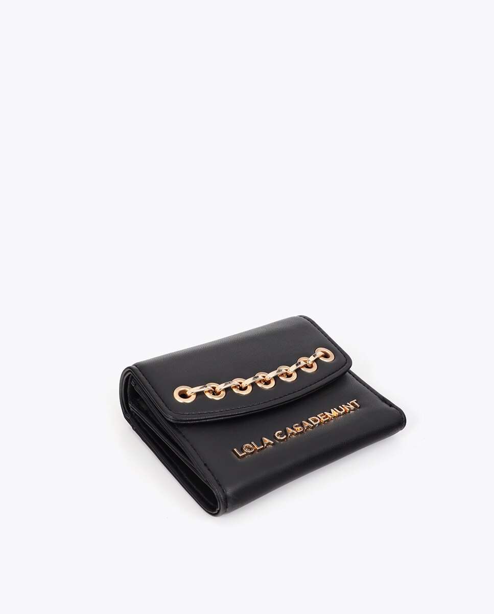 Monedero efecto piel con ojales - Lola Casademunt - Negro Negro-3