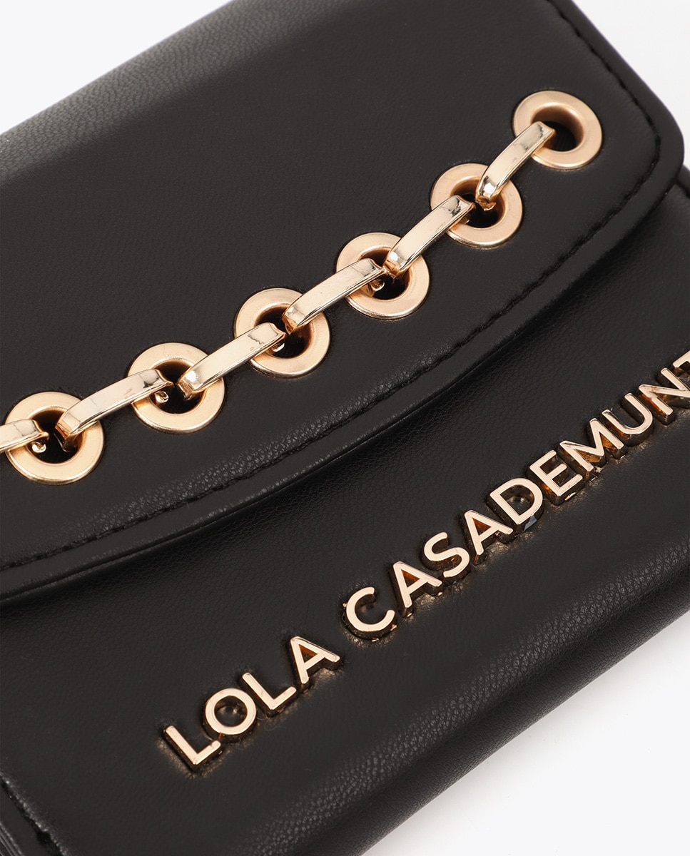 Monedero efecto piel con ojales - Lola Casademunt - Negro Negro-5