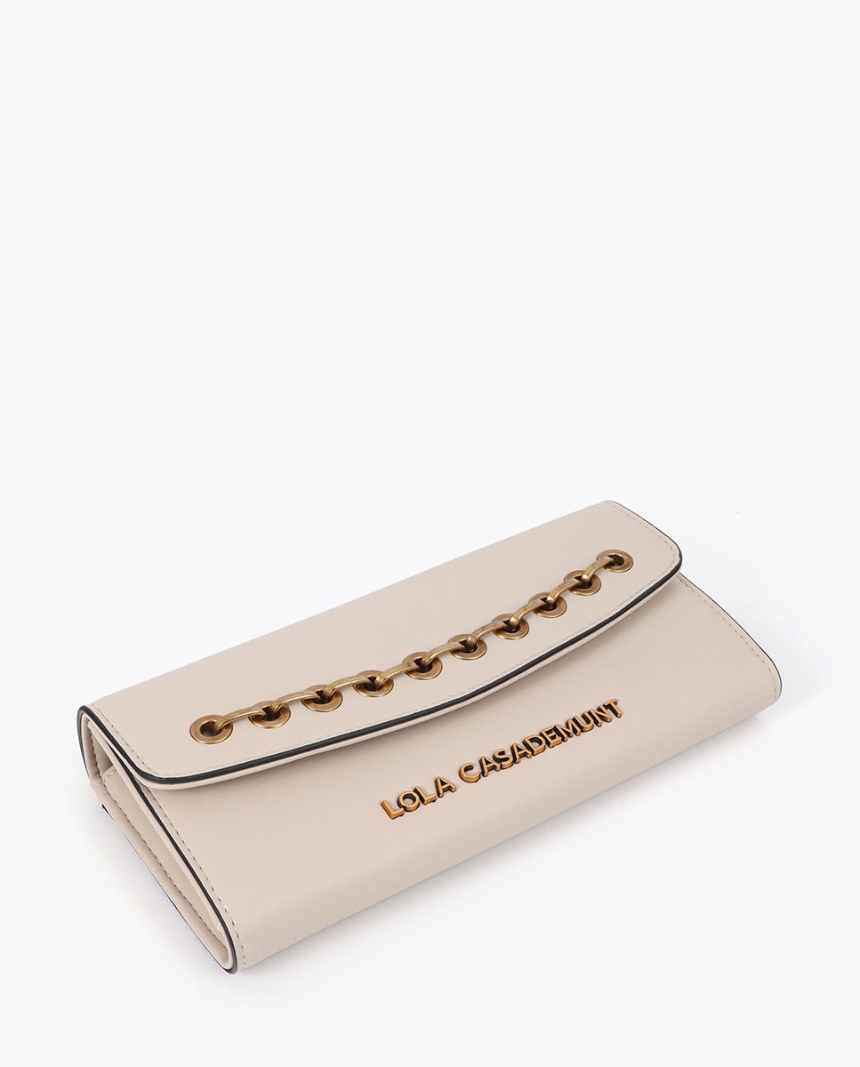 Cartera efecto piel con ojales - Lola Casademunt - Blanco Blanco-3