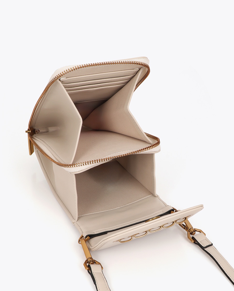 Bolso para móvil efecto piel con ojales - Lola Casademunt - Blanco Blanco-4