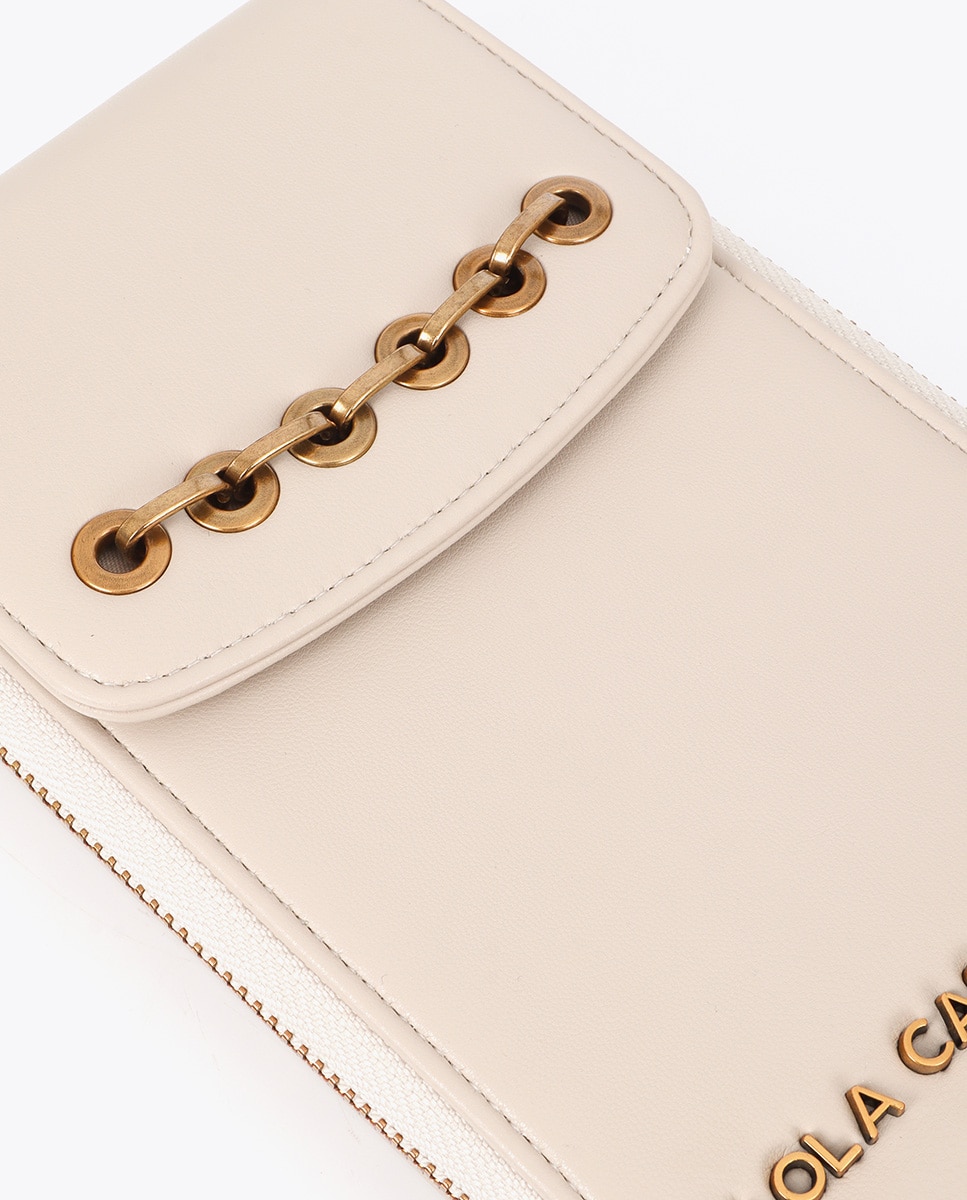 Bolso para móvil efecto piel con ojales - Lola Casademunt - Blanco Blanco-5